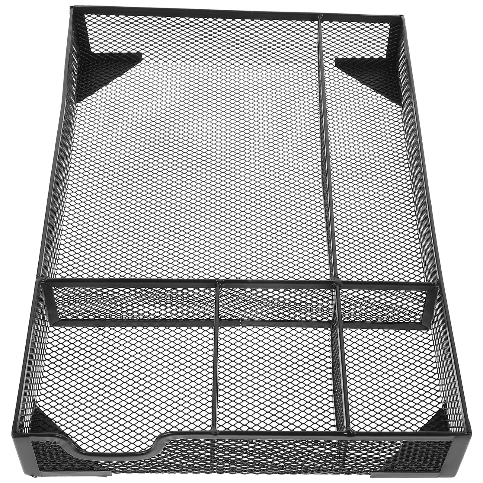 

Space Saving Iron Desktop Organizer Makeup Storage Box Metal Stationery Tray For Clutter Free Environment