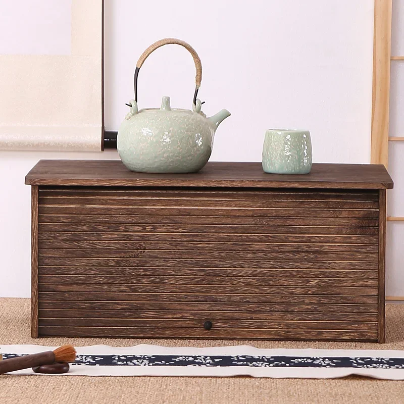 Chinese Pu'er Tea Storage Cabinet with Rolling Shutter Door Teahouse Cup Rack Elegant Solid Wood Dustproof Storage Holders