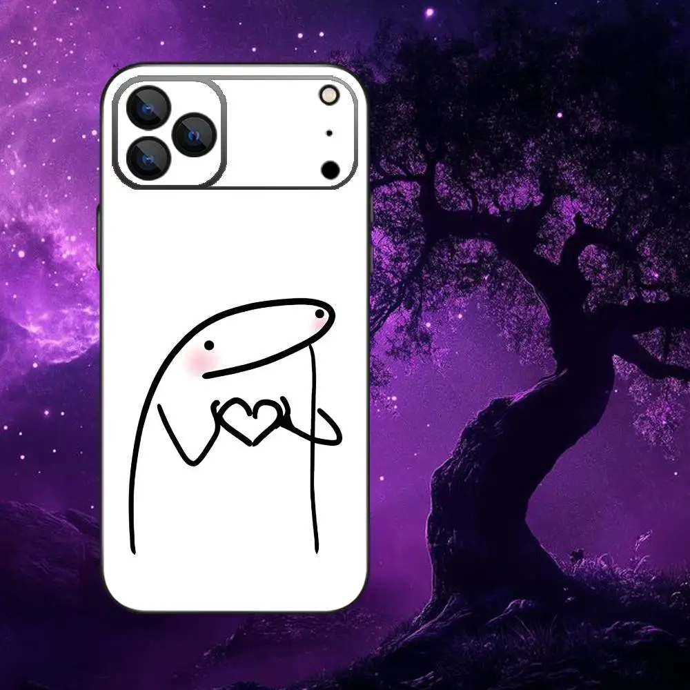 Capa de telefone flork celular para iphone 17,16,15,14,13,12, pro, max, plus, e, se4, air, mini caixa macia preta
