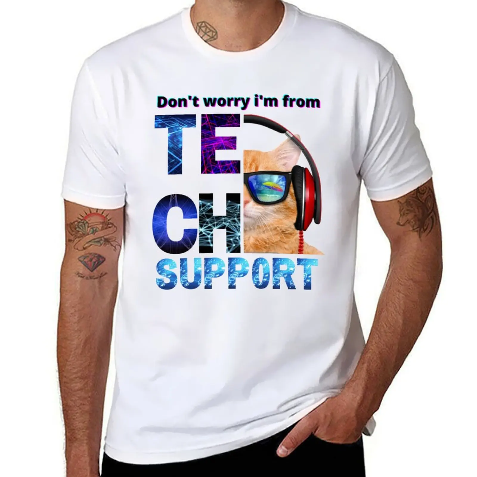 

Don't worry i'm from tech support T-shirt graphics vintage kawaii clothes korean fashion workout shirts for men