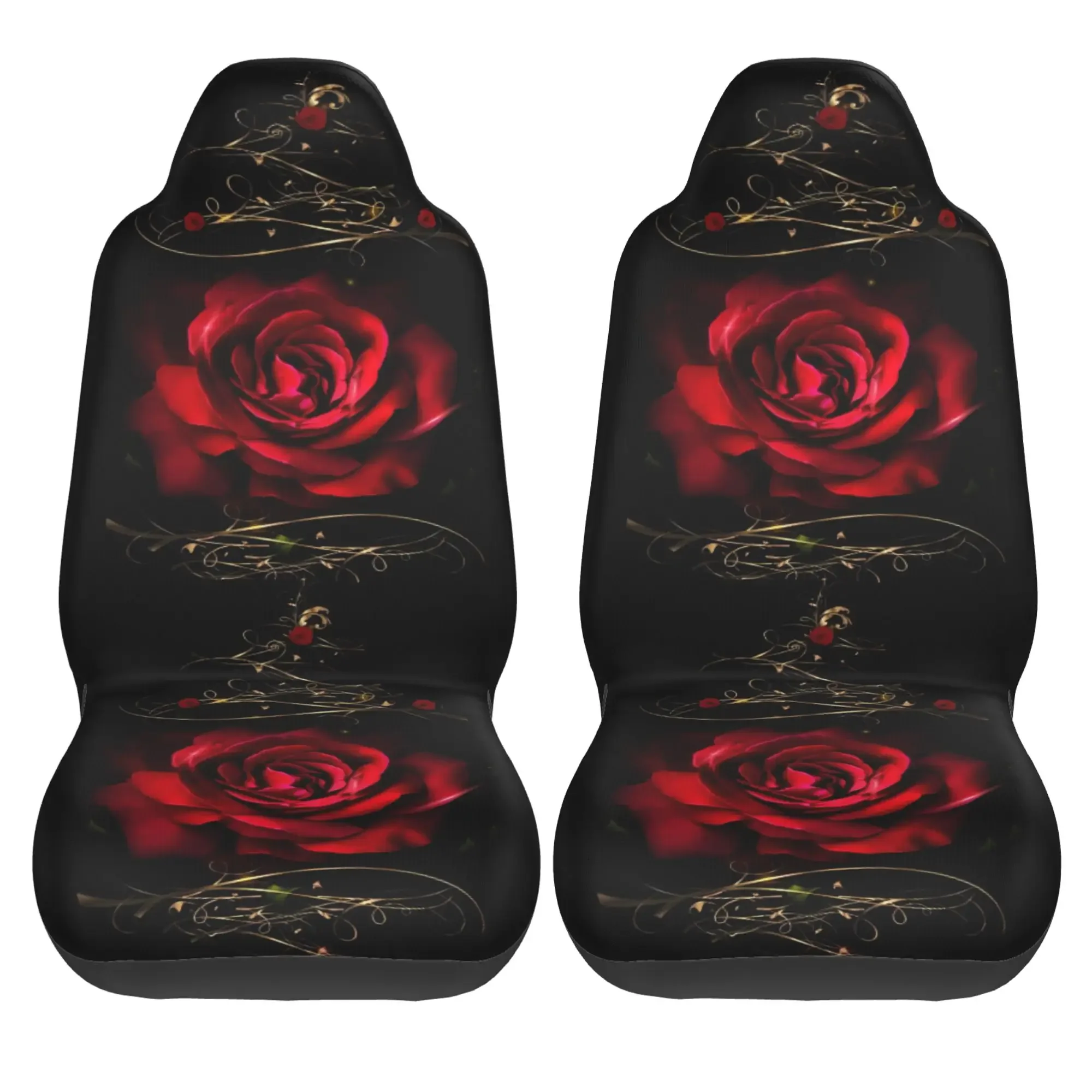 

Red Rose Car Front Seat Covers 2pcs for Adults Durable Auto Stretch Seat Cover Non Slip Car Seat Cover Decor