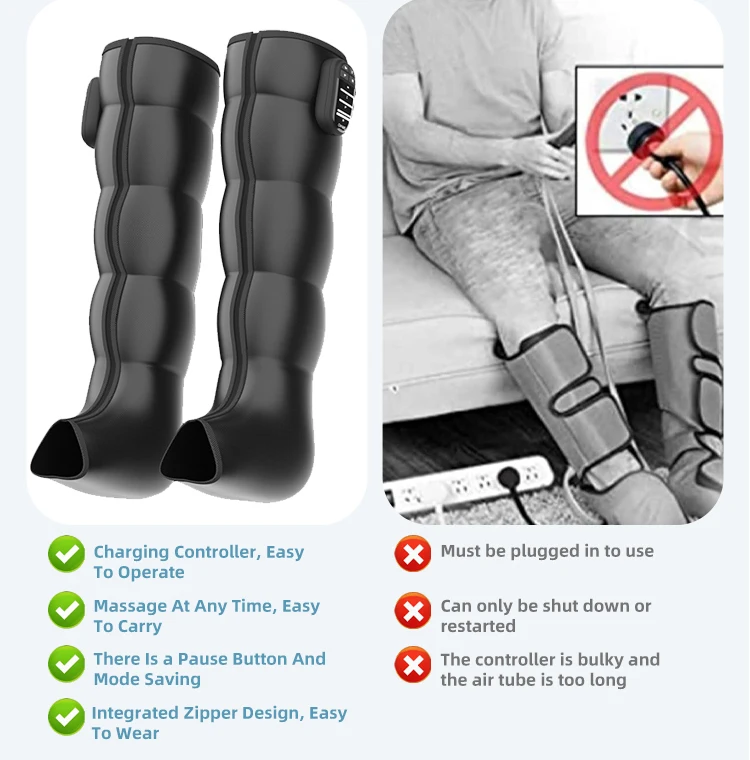 Boot air Compression Leg Massager Calentador Swin Electrico Y Aire Pies Para La Circulation Masajeador Compression De Piernas
