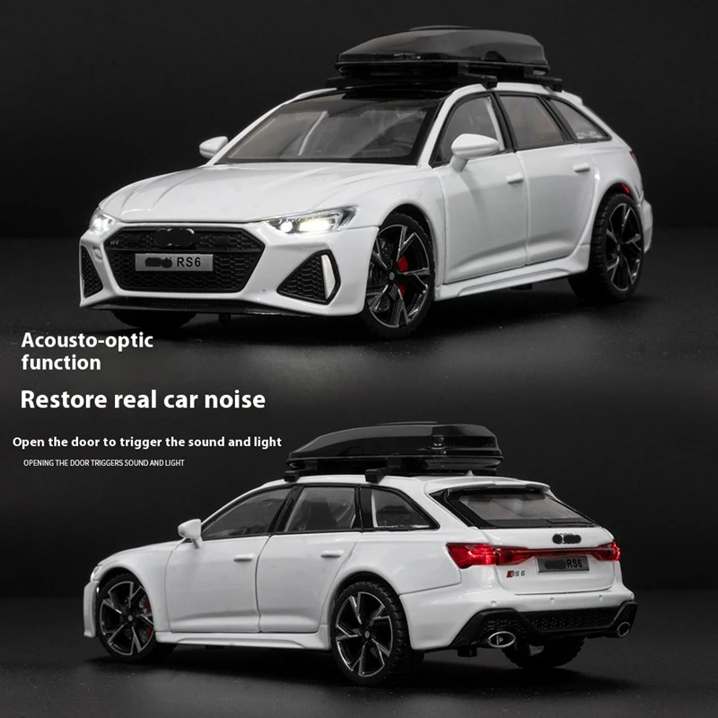 1:32 Aodi RS6 Quattro Station Wagon Alloy Car Model Diecasts Zabawka z dźwiękiem i światłem Pojazdy Dekoracja Zabawki Dla Dzieci Prezent