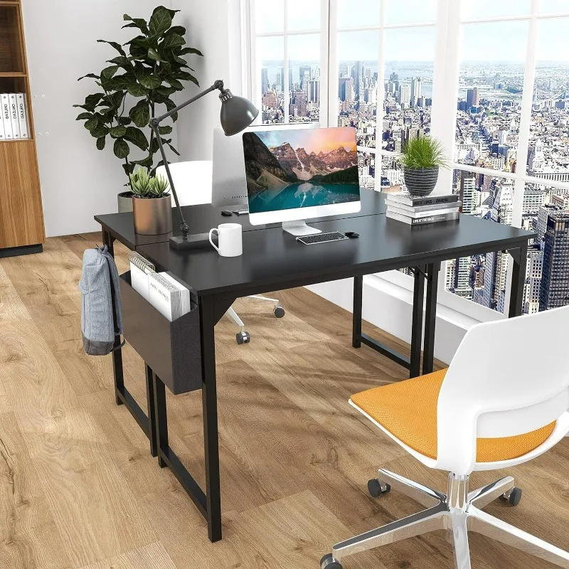 

Computer Office Desk 55 Inch Student Kids Study Writing Work with Headphone Hooks & Storage Bag Modern Simple PC Hom