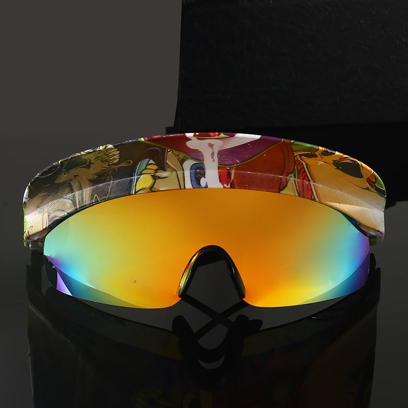 Cross border new large frame cycling glasses for men womenfashionable and colorful hats personalized brim sunglasses MZ01