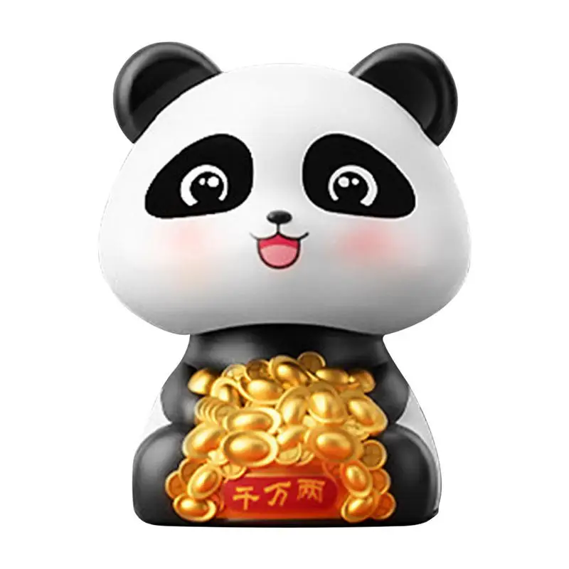 Car Ornament Car Decoration Cute Solar-powered Shaking Head Panda Car Accessories For Home Room Car Decor