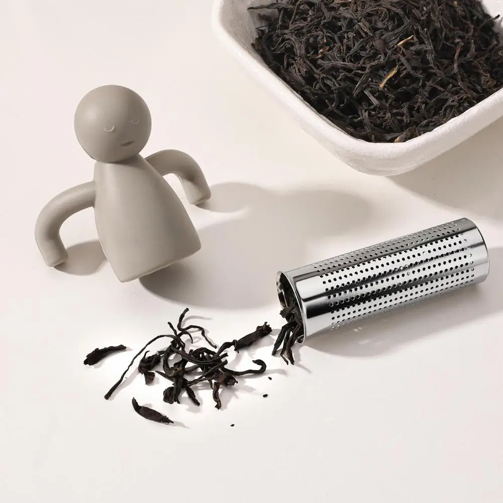 Anti-oxidation Tea Filter Tea Strainer Figure-shaped Silicone Tea Infuser Flexible Heat-resistant Loose Leaf Strainer Stainless