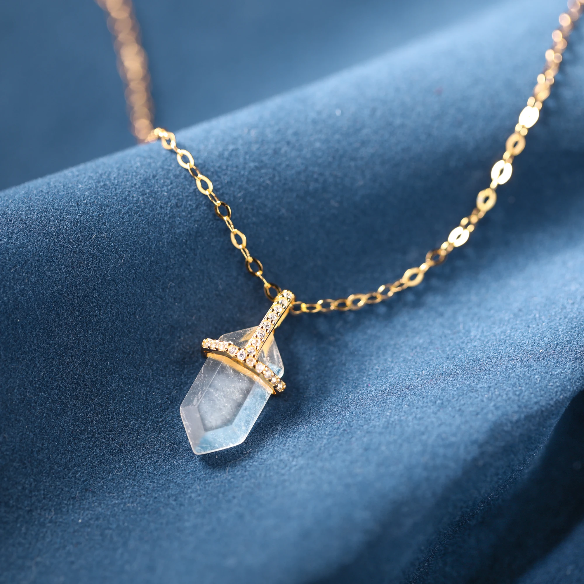 Moonstone S925 Sterling Silver Pendant Necklace for Women Faceted Zircon Micro Pave Healing Gifts Jewelry Engagement Ring