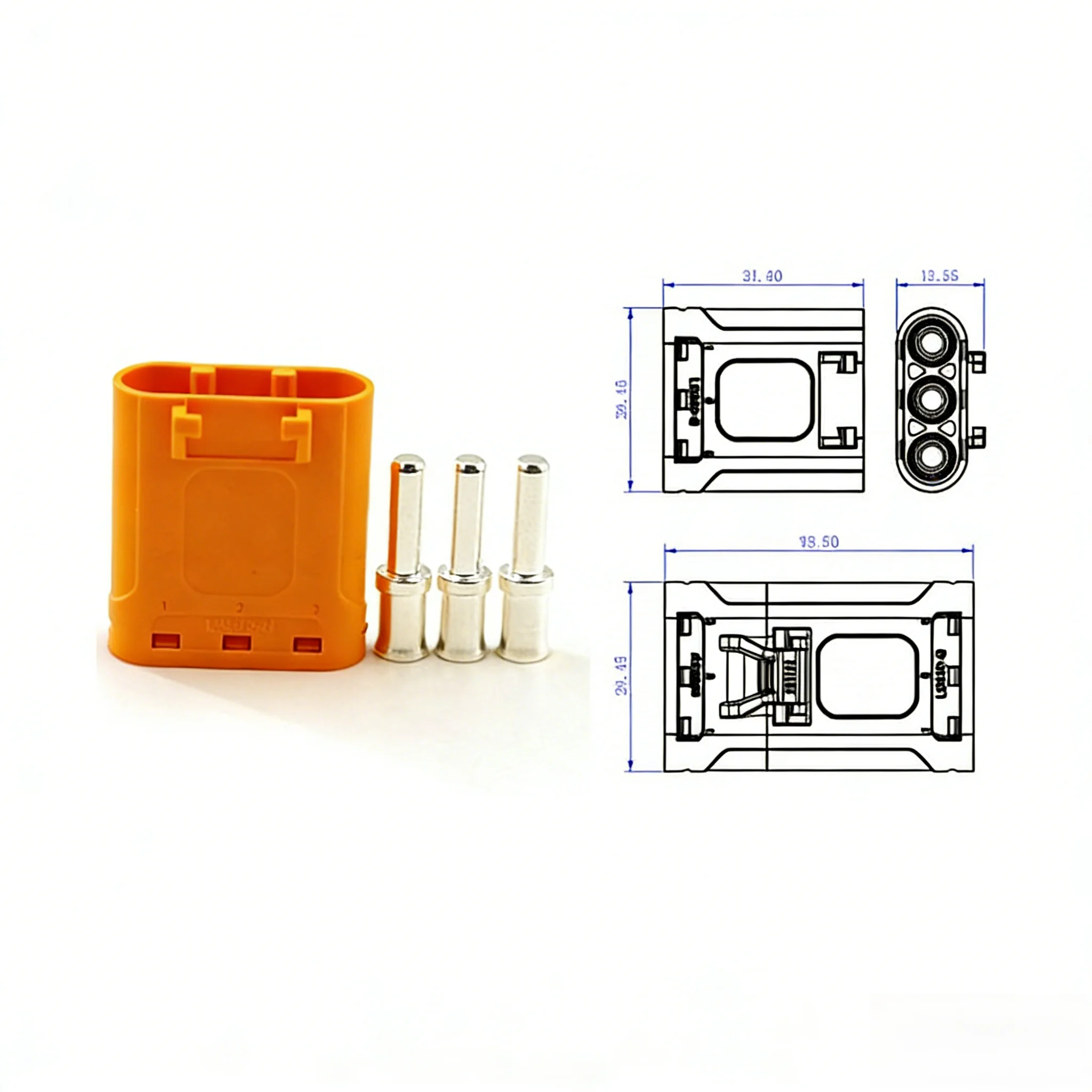 Amass Original LCC40-M/F Connector Silver Plated Copper with Lock Buckle Replace MR90 DC Battery Plug