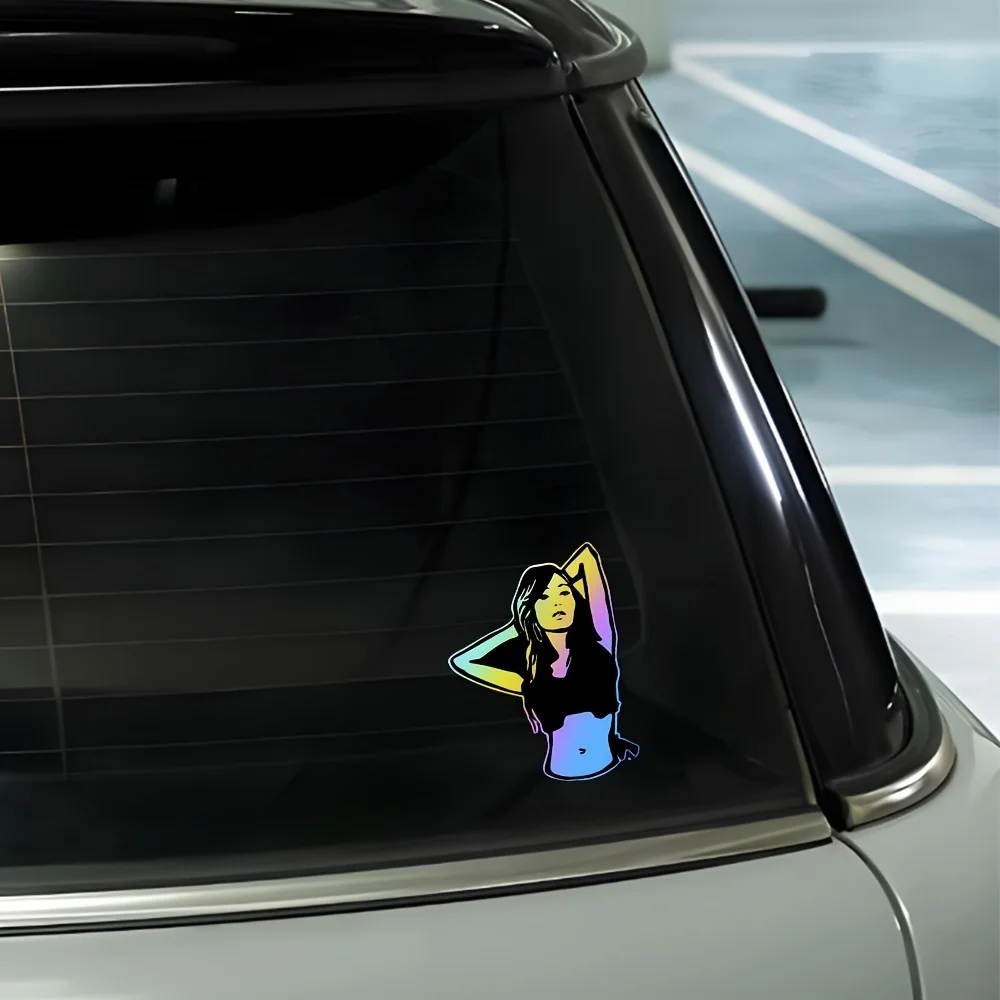 Decalcomania donna olografica unica da 1 pezzo - Design distintivo dal tema alla moda per articoli - Accessorio in vinile durevole impermeabile Chic Vibe