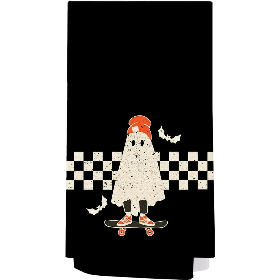 

Хэллоуин Кухонные полотенца для рук Призрак Полотенца для блюд Жуткий Хэллоуин Кухня Ванная комната Клетчатые аксессуары Декор 16x24 Ihes