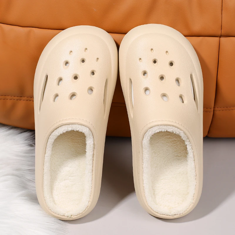 

Домашние и женские непромокаемые зимние домашние теплые пушистые тапочки на толстой подошве для мужчин и женщин, плюшевая хлопковая обувь для пар