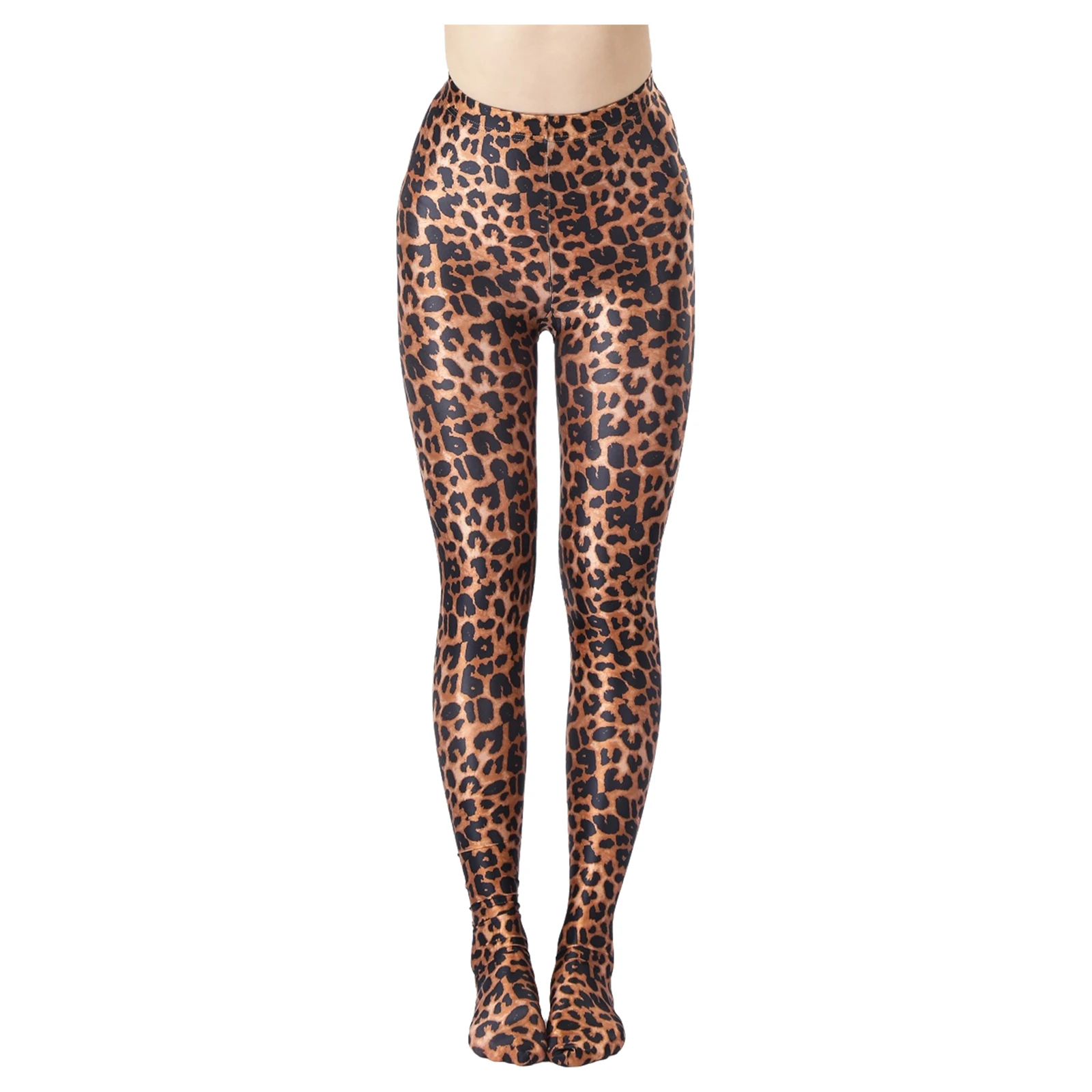 

Womens Mens Leopard Printed Yoga Leggings Pantyhose Tummy Control Back Seams Footed Leggings Tights for Gym Workout Yoga Pants