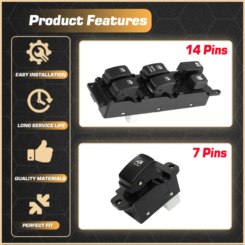 93570-1G110 935803 D000 botão do console do elevador do interruptor da janela mestre de energia elétrica do carro para kia rio híbrido 2006 2007 2008 2009 2010