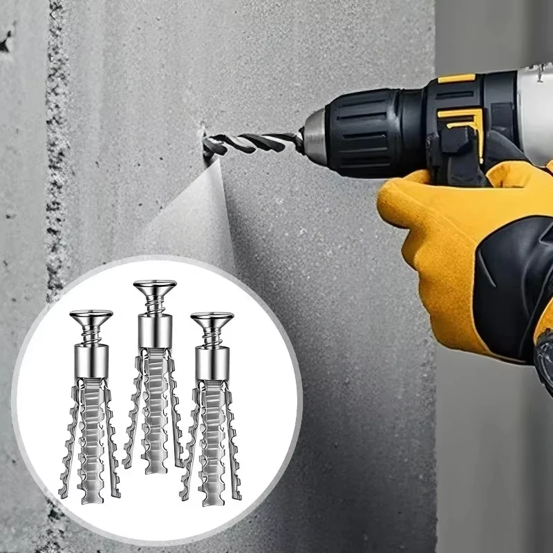 Hochleistungs Stahl Wandanker Set metallischer Expansionsrohr 6 8mm selbstschneidende Schrauben Bohrdübel für Hohlwände Schrauben und Befestigungselemente für Renovierungen Haus und Gewerbe sichere Befestigung an Gipsk – Detail 9