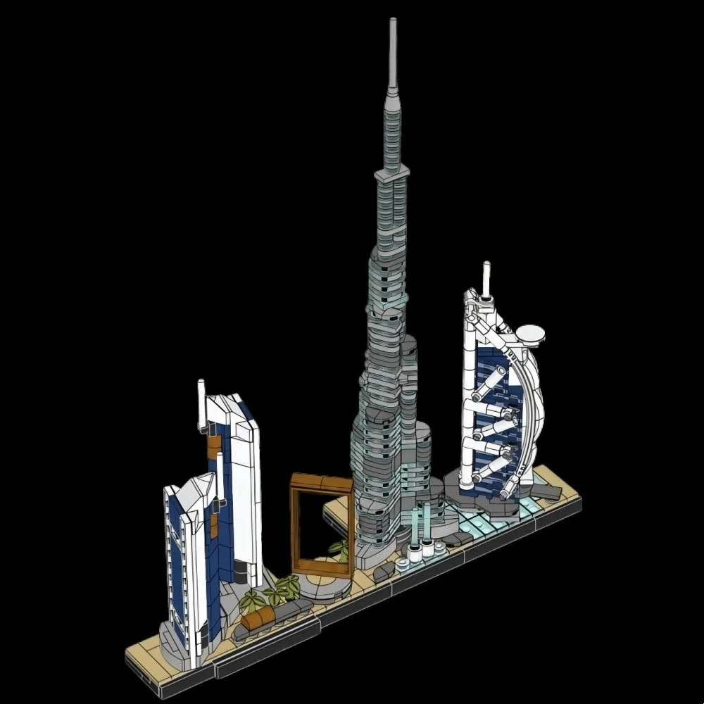 Architettura spettacolare a Dubai21052 Set di blocchi da costruzione adatti per regali di Natale compatibili con particelle Legoed, 740 pezzi