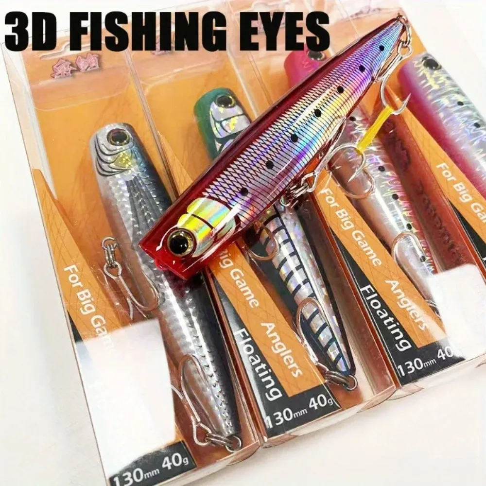 1PC Large Size ABS Popper Lure – 130-160mm Topwater Hard Bait – Floating & Impact-Resistant for Saltwater Fishing view 2