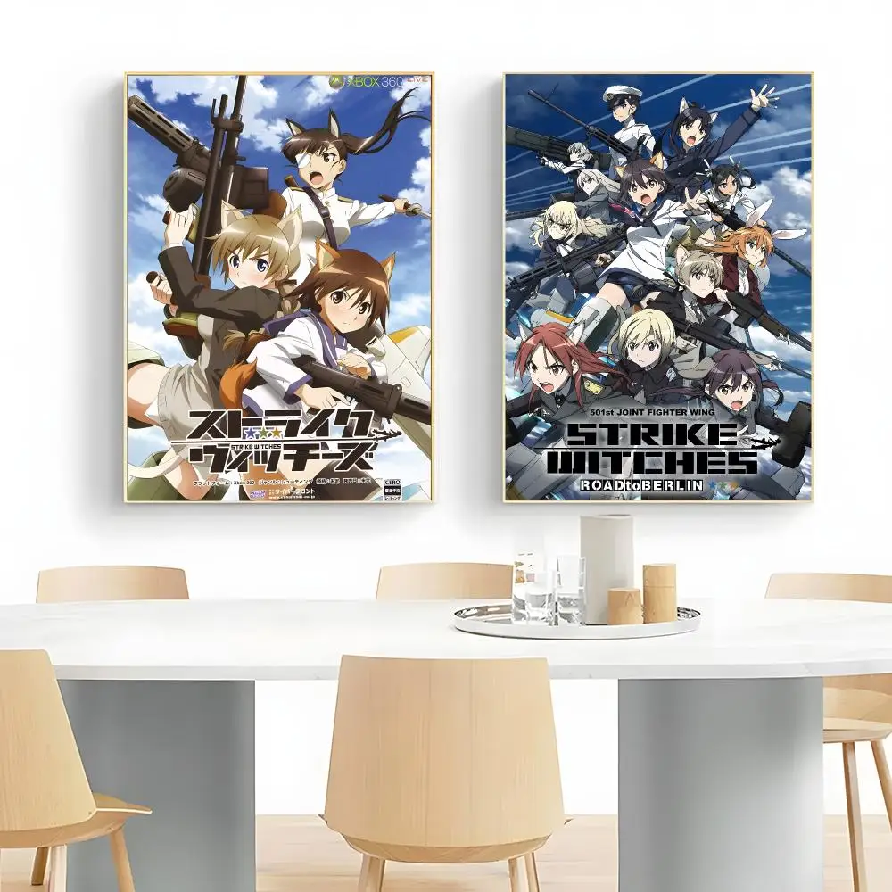 Strike Witches Poster Frameless Peel-and-Stick Removable Wall Art Print