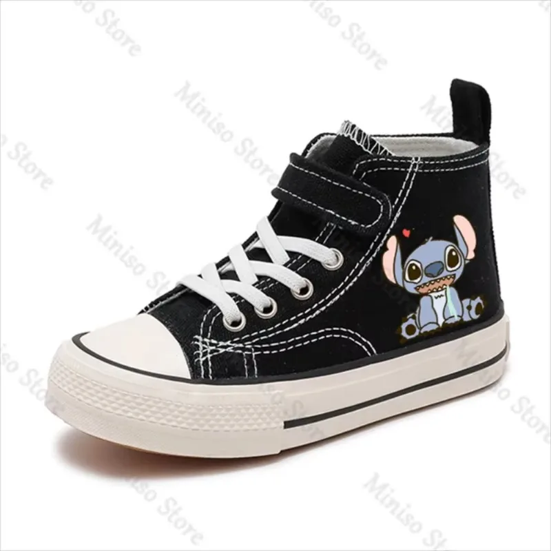 Leinwand Kinder Drucken Vier Jahreszeiten Sport Jungen Tennis Schuhe Kinder Mädchen Lilo Stich High-top Disney Casual Cartoon komfort Schuhe