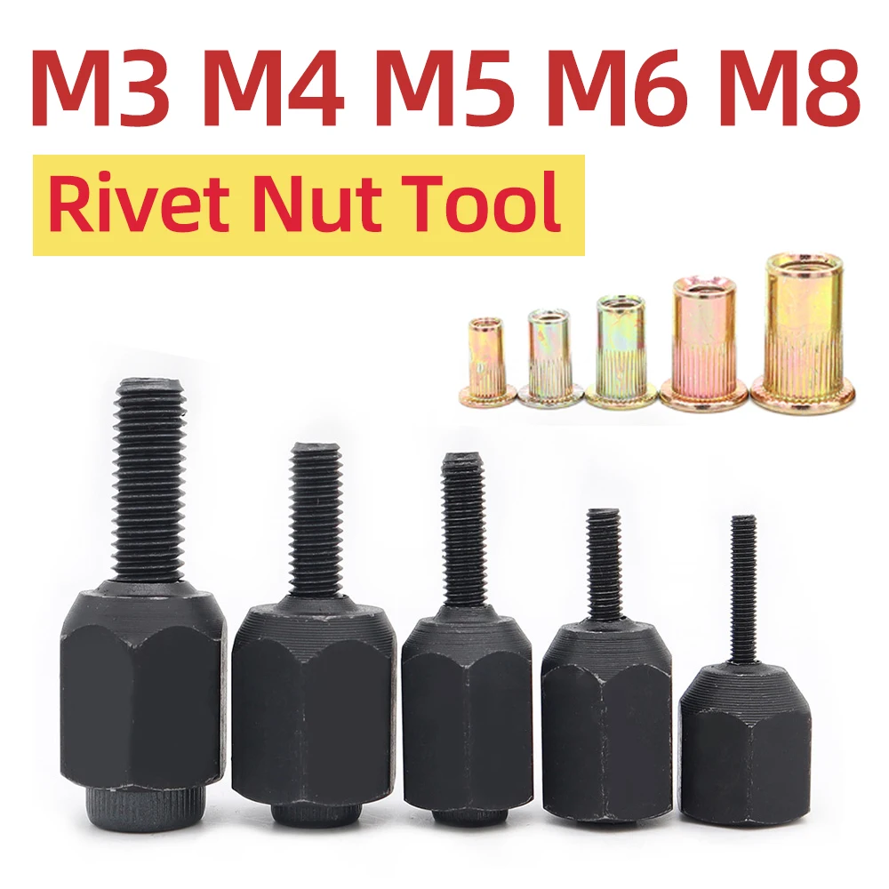 Manual fina Ferro cabeça plana Rivet Nut ferramenta, Rebitador Manual, rosca Rivnut Acessório, instalação simples, M3, M4, M5, M6, M8