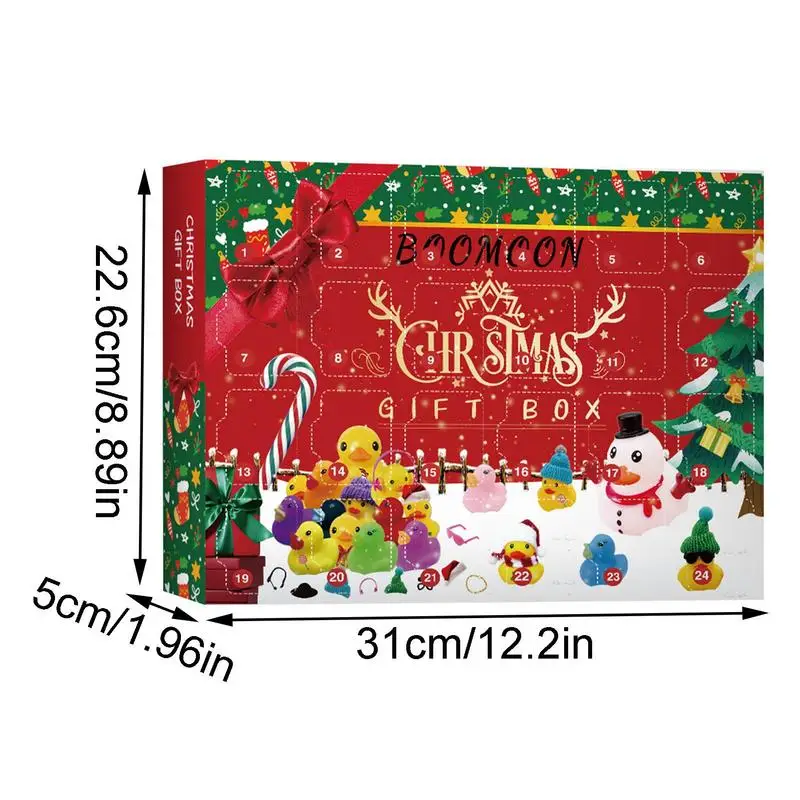 Calendario de Adviento de Navidad 2023, caja ciega de pato de goma, baño de cuenta regresiva de 24 días, pequeño pato amarillo, regalo sorpresa para niños y niñas