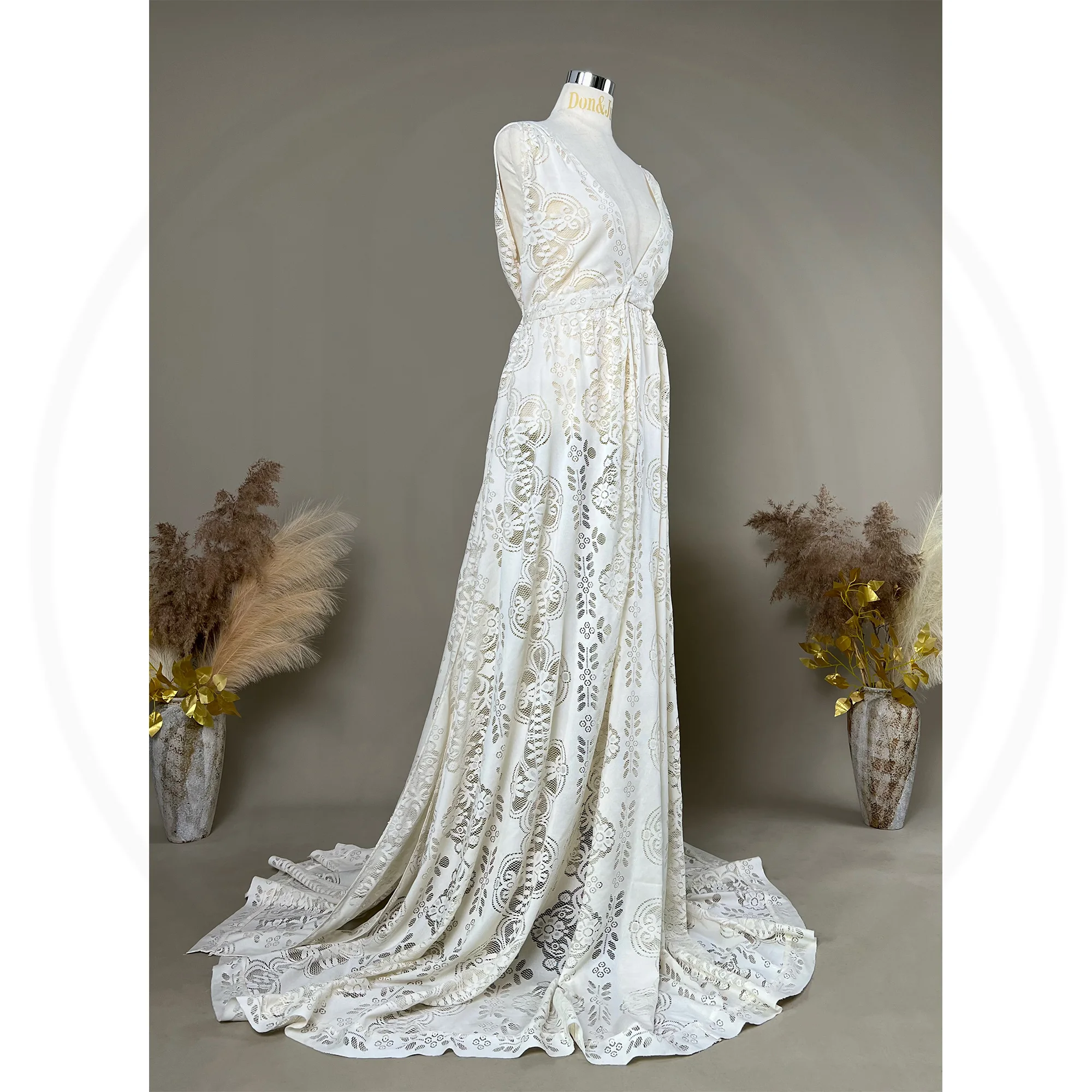 Don & Judy-vestido de maternidad sin mangas con cuello en V profundo para mujer, vestido de boda de fiesta, accesorios de fotografía de embarazo,