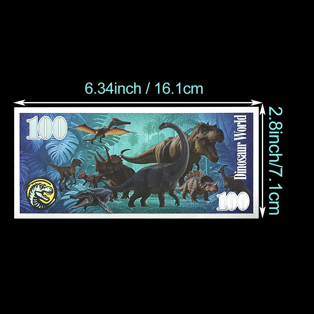 9Pcs Dinosaur World Plastic Collectible Cards Set Double-Sided Jurassic Souvenir Notes with Envelope Gift for Kids Fans
