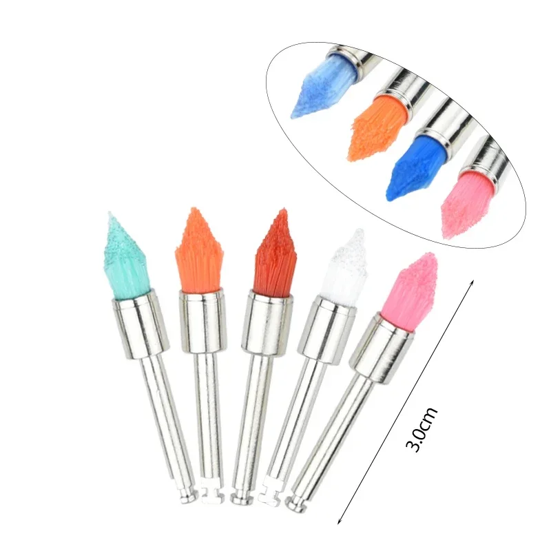 

100Pcs Dental Prophy Brushes Polisher Disposable Latch Type Mixed Color Used for Stain Removal and Polish