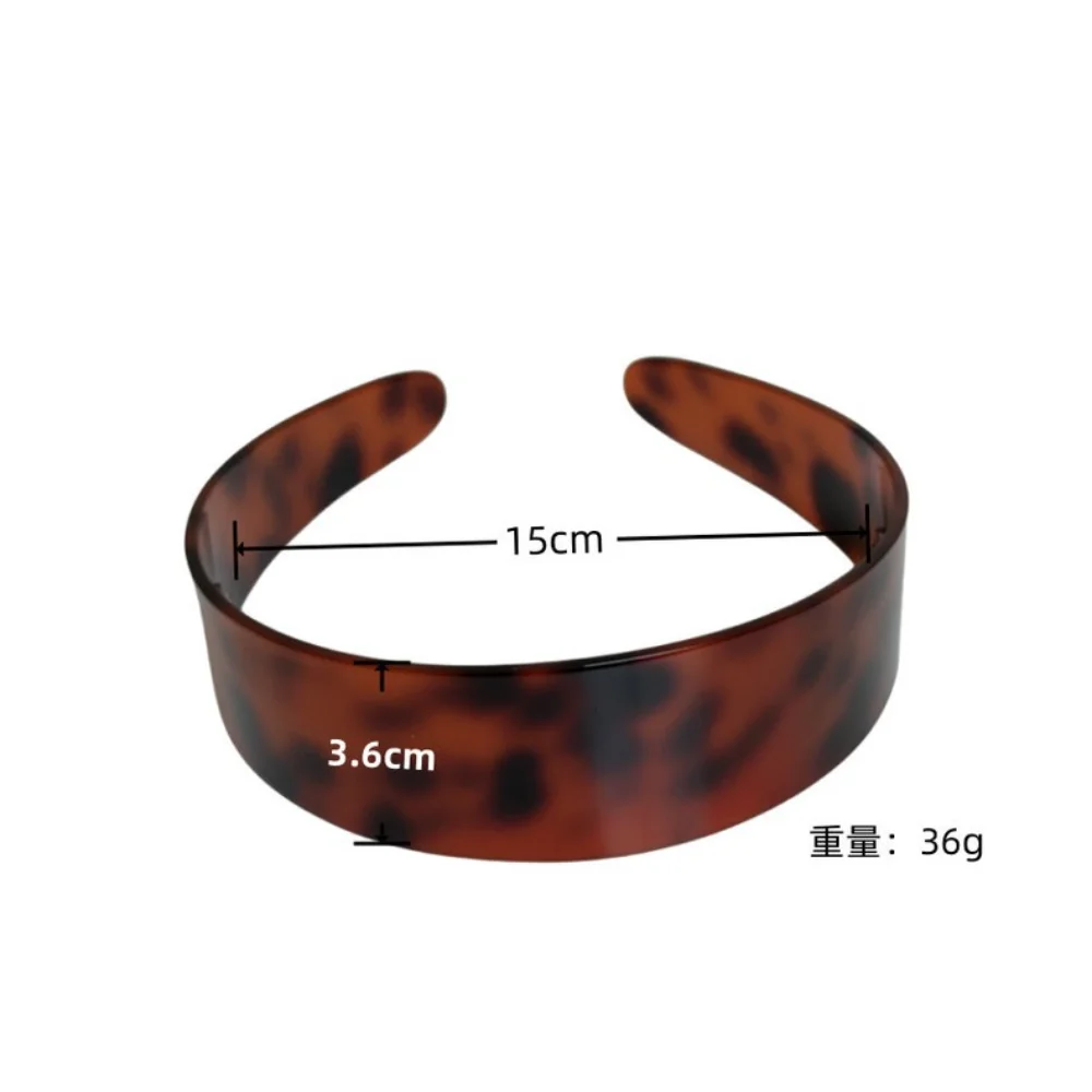Leopard Print Headband Fashionable Wide Hair Hoop Acetate Headband Retro Fashion Headband For Wedding Office Party view 6