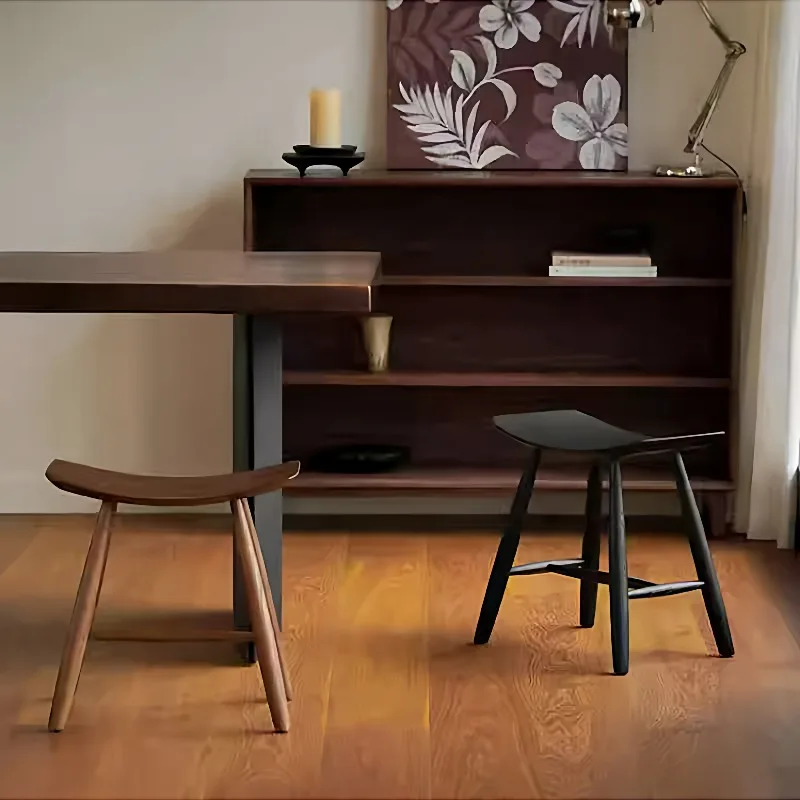 Living Room Oak Stool Solid Wood Nordic Dining Stool Comfortable Restaurant Chair Simple Retro Home Decoration Furniture