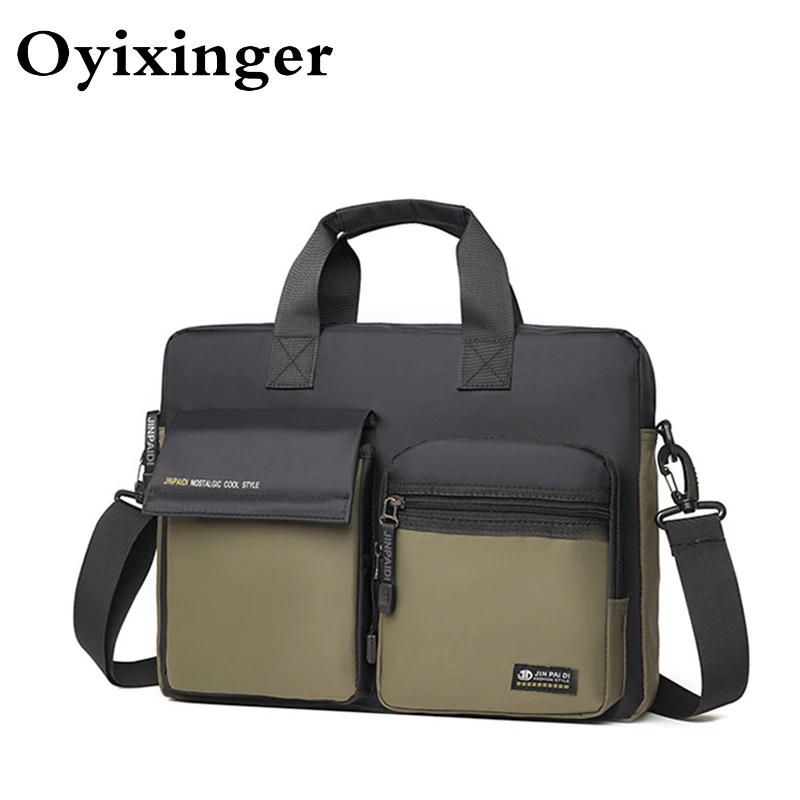 OYIXINGER Multiple Pockets Men Briefcase Fashion Student Shoulder Bags For 14.1\