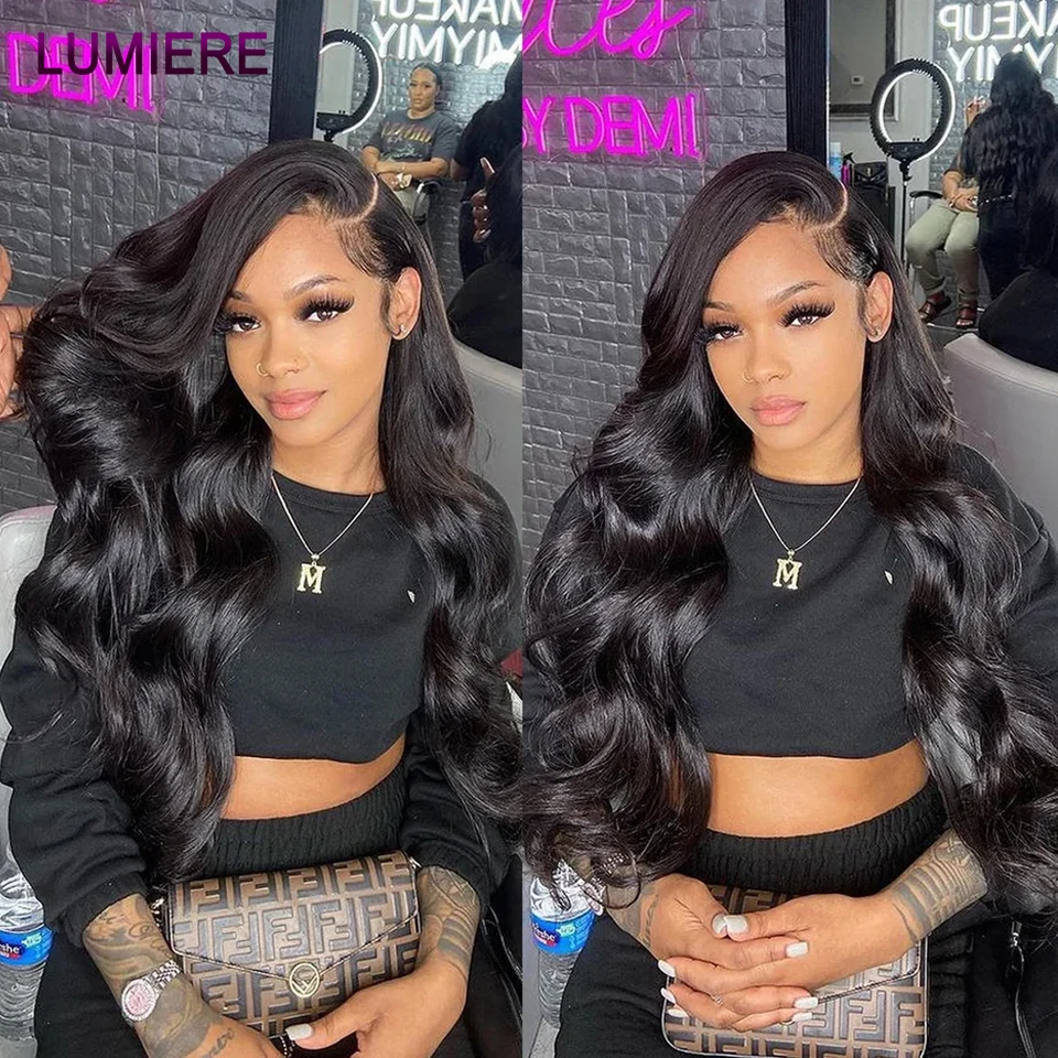 Lumiere HD Body Wave 13x4 Lace Front Remy Human Hair Wigs 34 36 Inches 4x4 Lace Closure Wig For Black Women Ready To Go