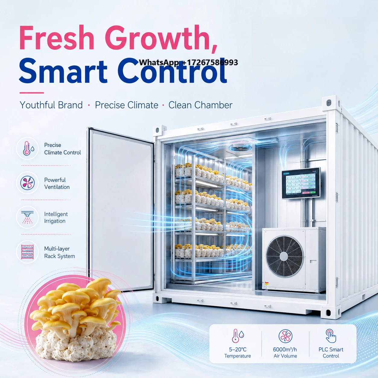 Automatic Smart Mushroom/Vegetables Planting System Growing Cabinet Container Farms