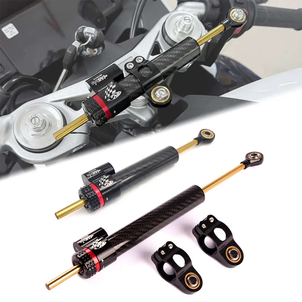 

250mm 342mm Motorcycle Carbon Directional Steering Damper For YAMAHA Kawasaki Honda Suzuki KTM Universal Stabilizer Adjustable