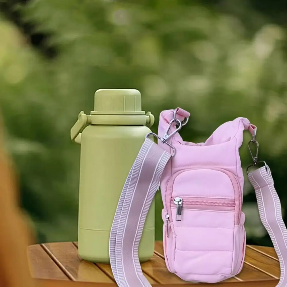 

Adjustable Strap Water Bottle Holder Phone Pocket Card Pockets Crossbody Bags Hands-Free Water Bottle Sling Bag Hiking