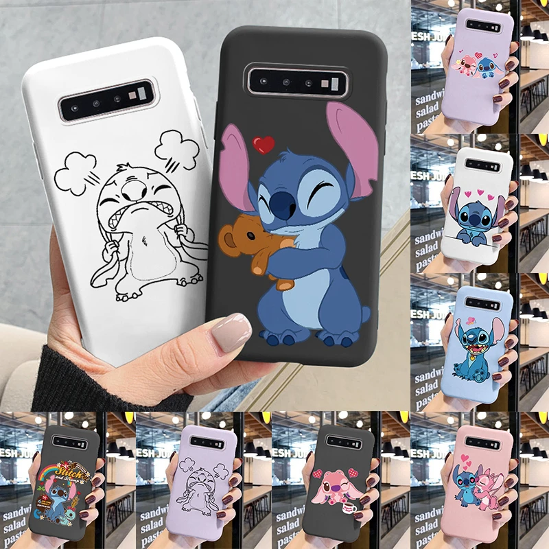 Cartoon Lilo & Stitch Love Case For Samsung Galaxy S10 S 10 Plus S10E Phone Cover Cute Soft Funda Coque For Samsung S 10 E S10+