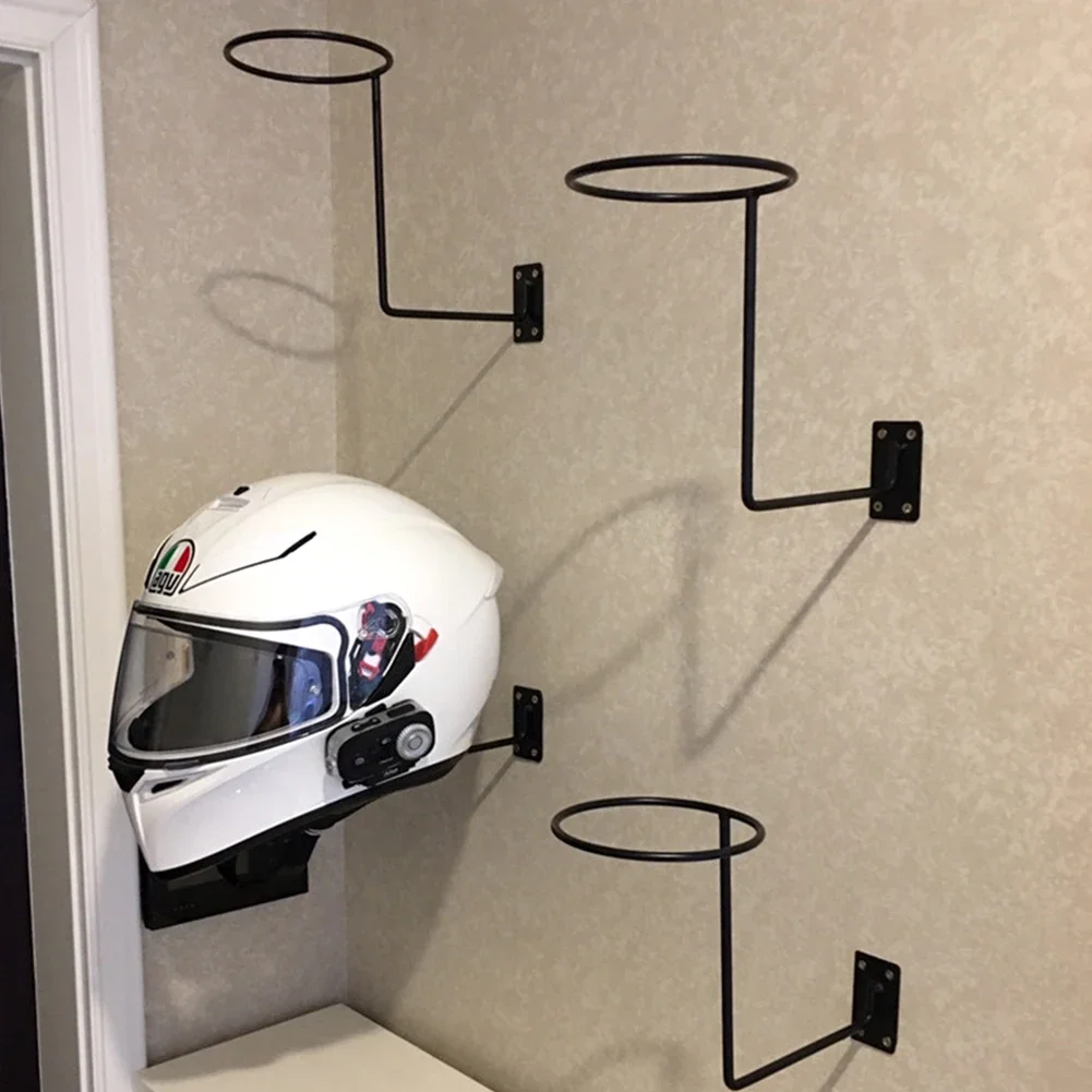 Soporte para casco de motocicleta, perchero montado en la pared, gancho para abrigos, sombreros, gorras, accesorios de acero negro, 1 piezas