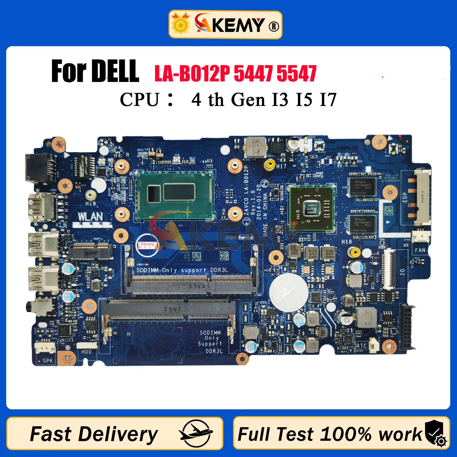 

LA-B012P Mainboard For Dell Inspiron 14 5443 5447 5448 5542 5547 5548 Laptop Motherboard withi5 i7 CN-0V25MC 006M0K 100% tested