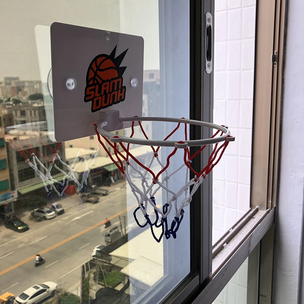 Suction Cup Basketball Hoop with 2 Balls Indoor Basketball Hoop Practice Basketball Hoop Basketball Accessories