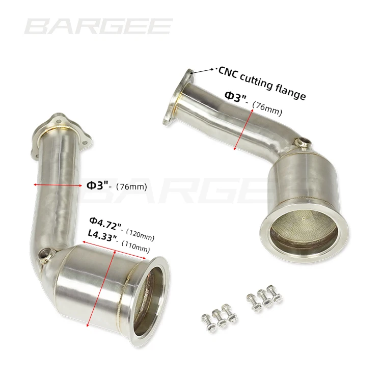

Bargee high performance catless exhaust downpipes For audi 2018~2019 RS5 F5 RS4 8W B9 2.9T TFSI downpipe piping exhaust