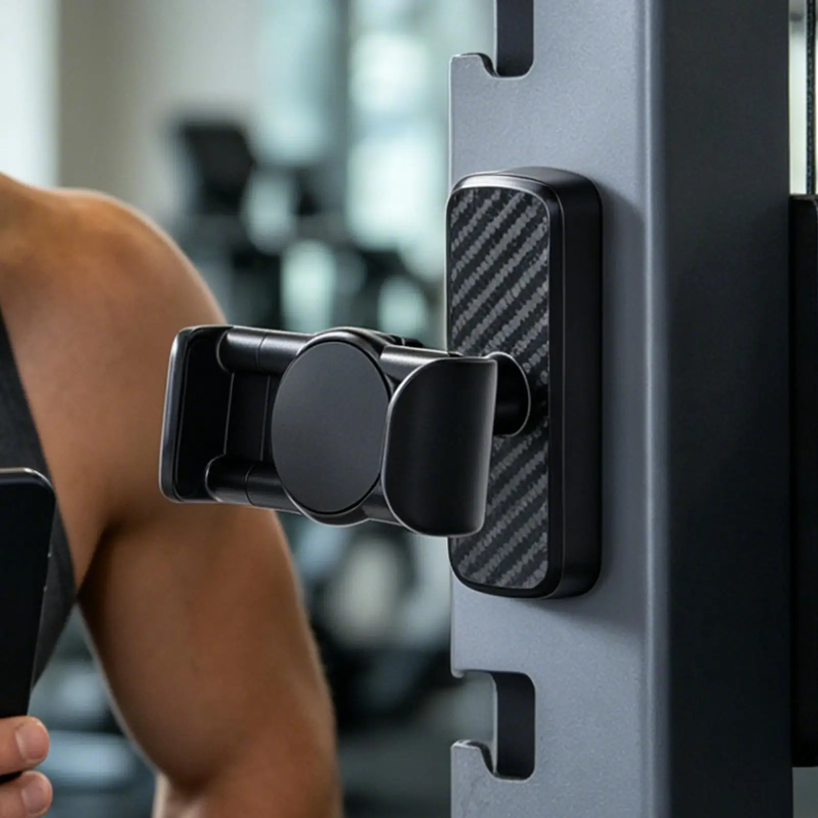 

Magnetic Phone Mount 60 Degree Adjustable Holder Workout Phone Stand For Gym Fitness Cycling Treadmill, Indoor Travel Selfie