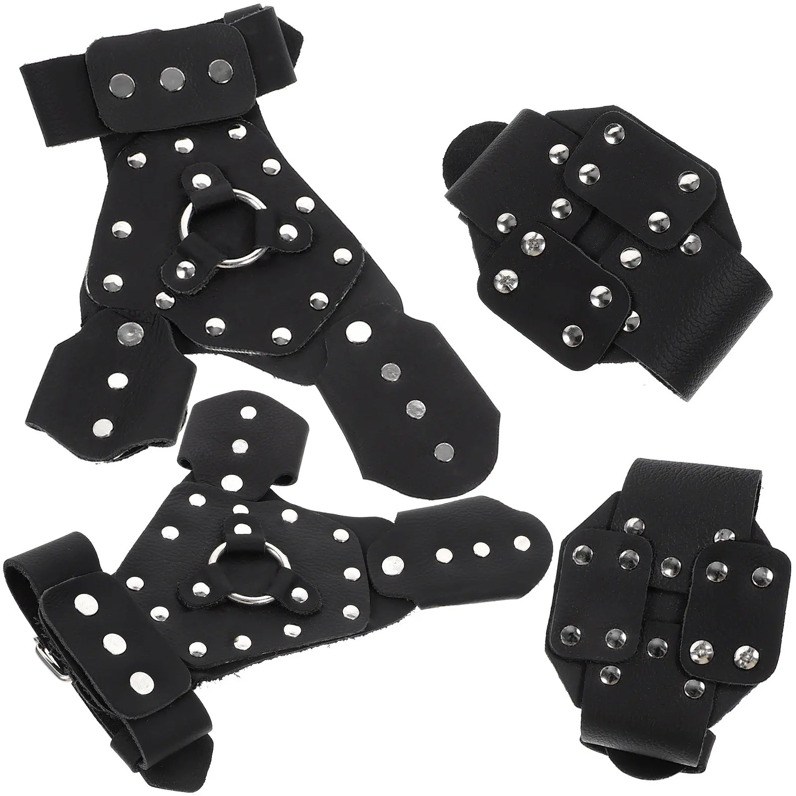 

2Pair Fishing Adjustable Wristband Durable Hand Protector for Outdoor Fishing Bowfishing Hand Protection with Steel