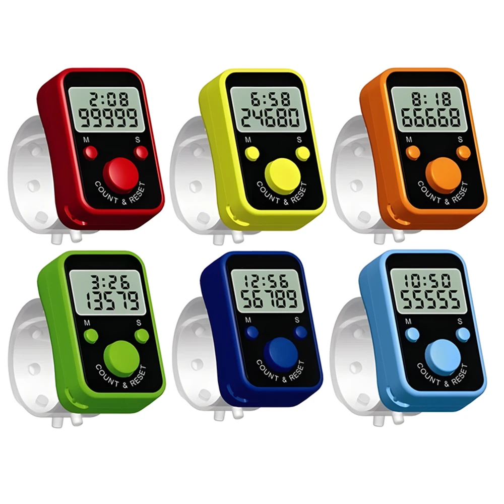 Mini contatore da dito Display digitale elettrico LCD con contatore di conteggio leggero Indicatore punto Cucito Tessuto per maglieria Buddha Prega calcio