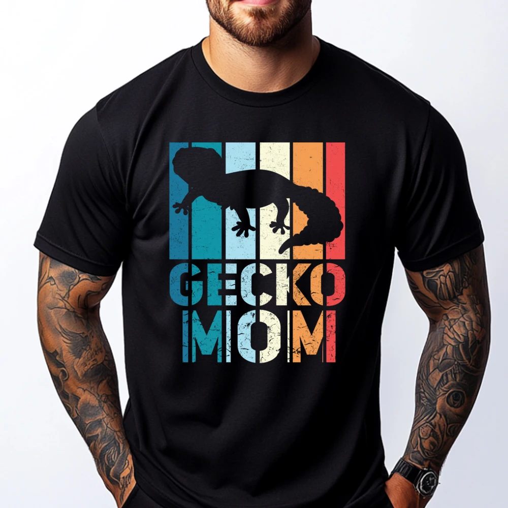 

Vintage Gecko Reptile Retro Cute Gecko Owner Funny T Shirts Men Christmas Group
