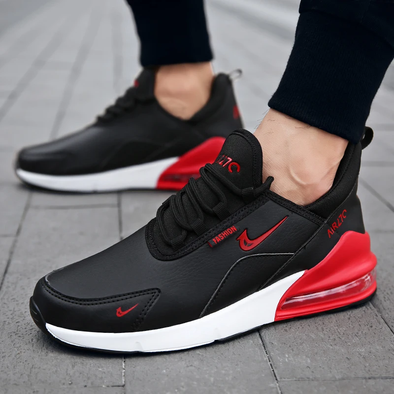 Leather Running Shoes for Men Casual Sports Sneakers Original Walking Jogging Air Cushion Male Trainers 2025 Big Size 45 46 47 image 3