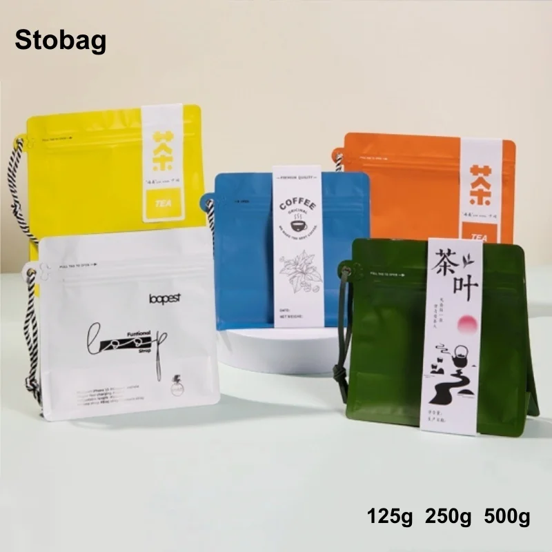

StoBag 50 шт., оптовая продажа, упаковка для кофейных зерен, алюминиевая фольга, термосвариваемая для чайного порошка, многоразовая портативная сумка для хранения продуктов