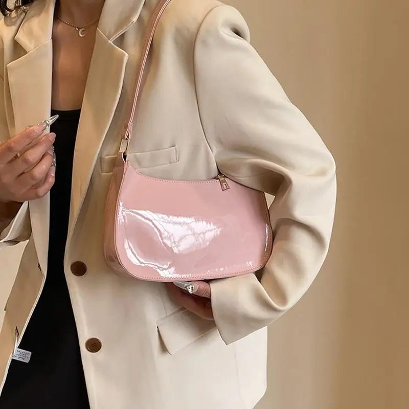 

Women's Fashion Handbags Retro Solid Color PU Leather Shoulder Underarm Bag Casual Women Hobos Handbags