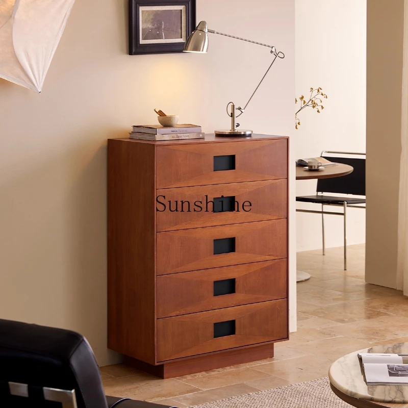 

Medieval solid wood chest of drawers household living room TV storage storage cabinet