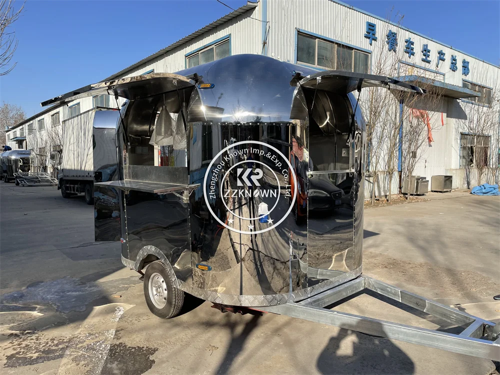 

Mobile Food Trucks Airstream Customized Size Street Fast Food Truck Concession Trailer Snack Cart Van