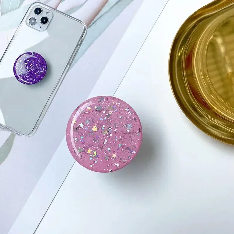 Pop Grip 3D Finger Phone Holder Grips Tok Sockets Starry Sky Glitter Drop Glue Mobile Phone and Tablet Universal Lazy Holder